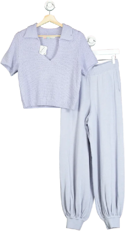 FP Beach Little Lavender Knit Top and Trousers Set S Trousers sophisticated sleek