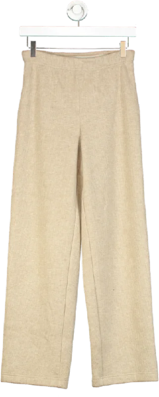 Goelia Beige Wide Leg Trousers UK 8 Trousers Custom Made