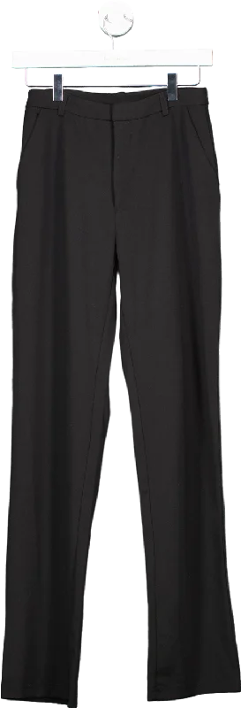 JDY Black Straight Leg trousers UK S Trousers practical easy-care