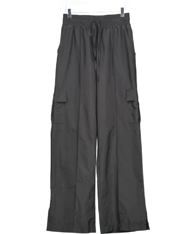 Kaiia the label Split Hem Cargo Trousers Black UK 10 Trousers Formal Black