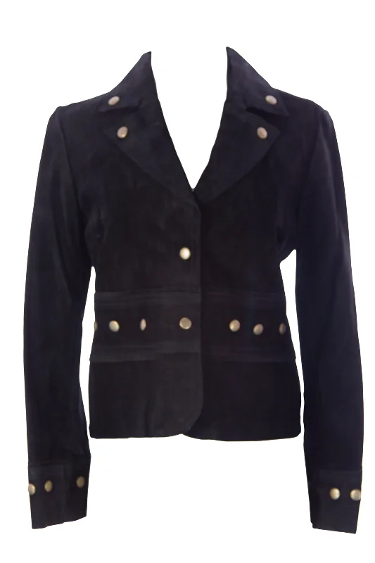 LUCIANO ABITBOUL Women's Rona Black Suede Blazer Style Jacket $649 NEW Spring Women's Coat