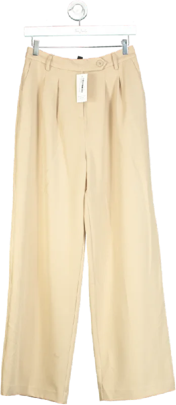 New Look Beige Wide Leg Trousers UK 10 Trousers Cargo Utility