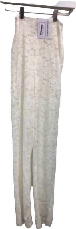 SLA The Label White Lace Trousers UK XS Trousers fashionable trendy