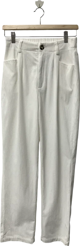 White Corduroy Trousers UK S Trousers Cargo Utility