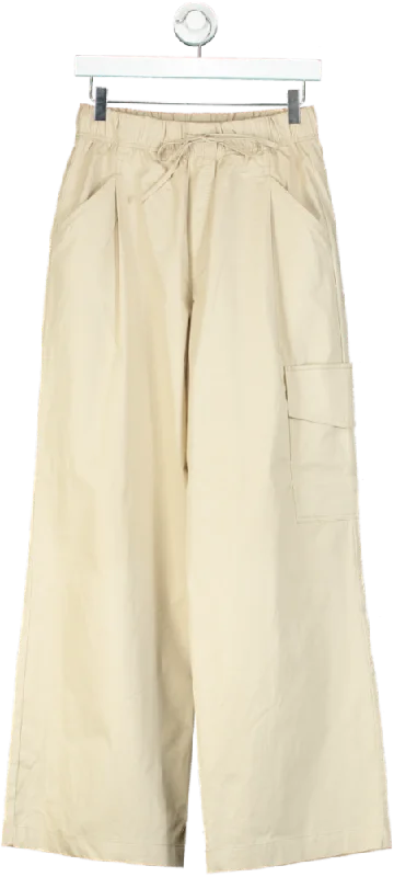 Zara Beige Cargo Trousers UK XS Trousers Spring Floral