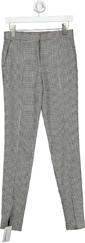 ZARA Black Houndstooth Trousers UK XS Trousers Prom Sequined