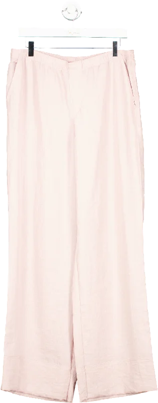 Zara Pink Wide Leg Trousers UK L Trousers Business Professional