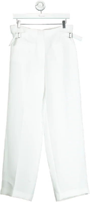 Zara White Tailored Trousers UK M Trousers Palazzo Wide Leg